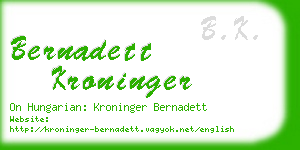 bernadett kroninger business card